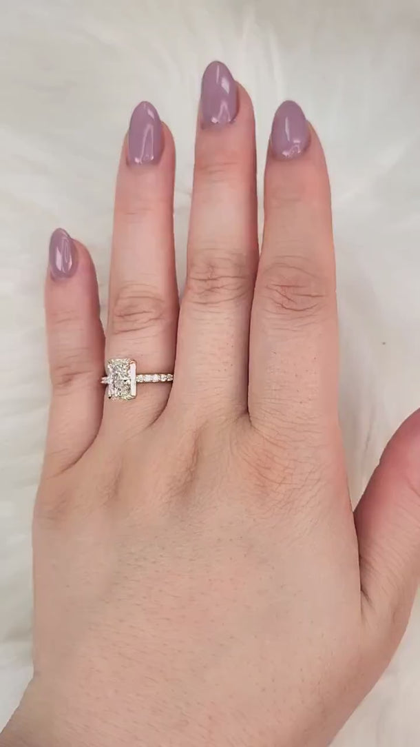 2.01ct Bryce 14kt Gold Diamond Radiant Solitaire Ring,Radiant Engagement Ring,Radiant Cut Ring,Anniversary Ring,Radiant Diamond Ring